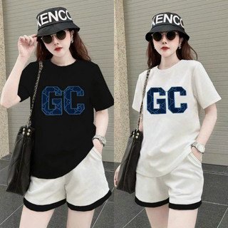 Set short cotton thêu lo go siêu hót