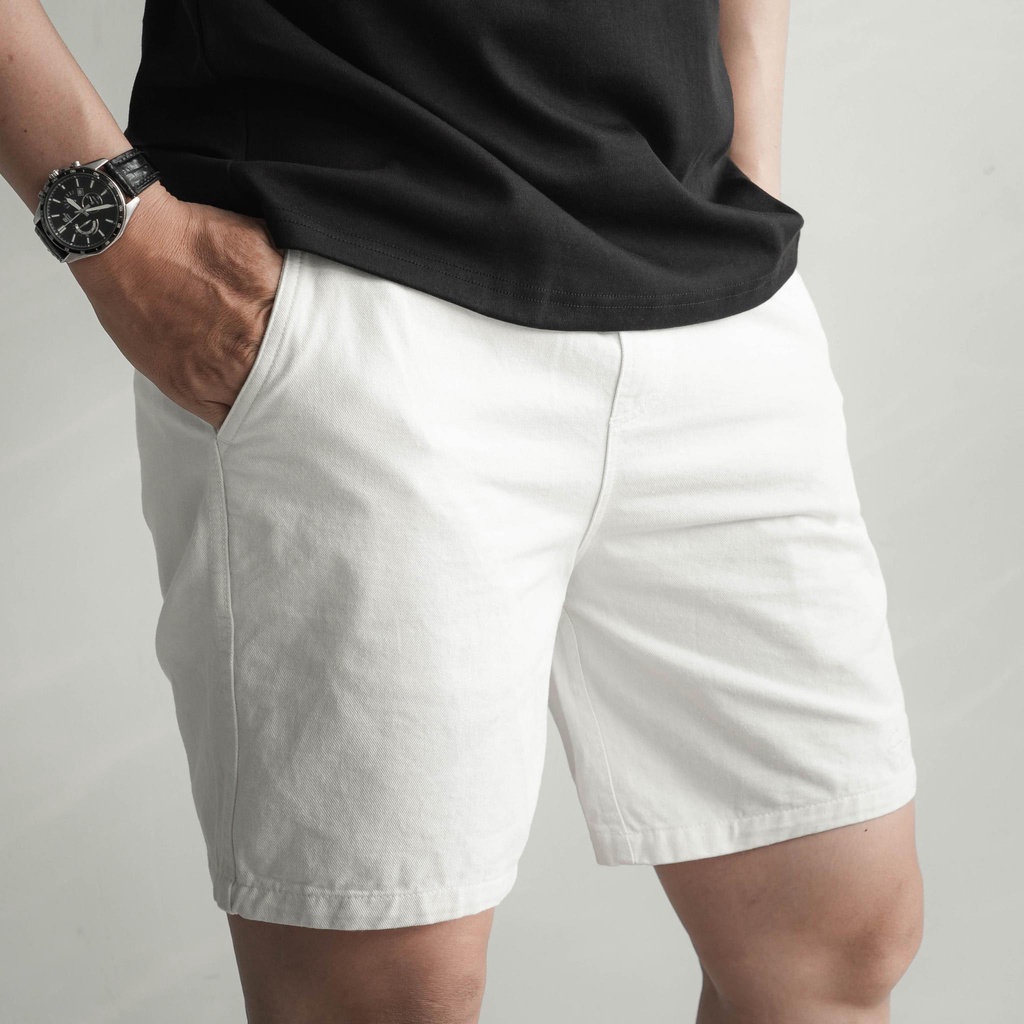Quần short nam ngắn POLOMAN vải kaki xuất xịn, lưng đai thun, co giãn 2 chiều, chuẩn form