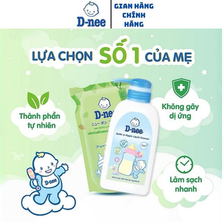 Nước rửa bình sữa Dnee Organic ,trà xanh chính hãng Thái Lan túi 550ml/ chai 600ml