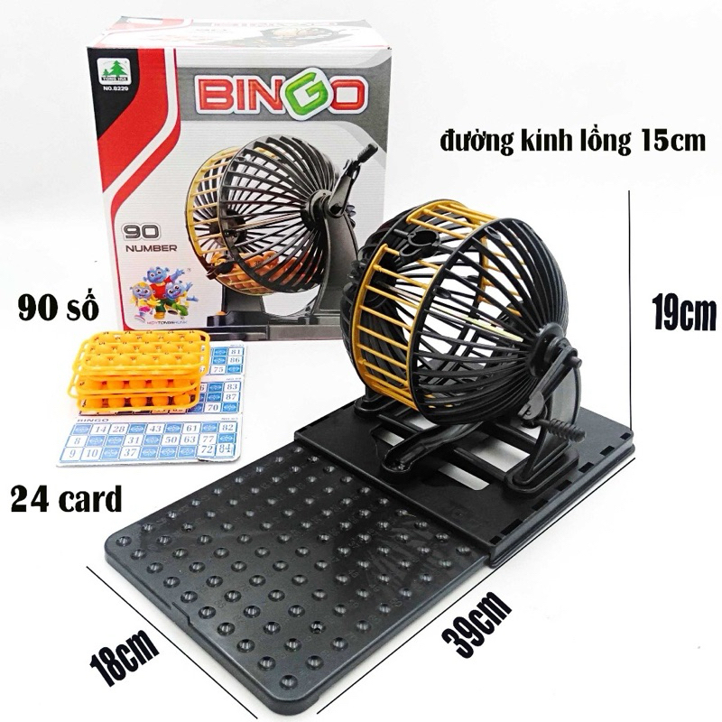 Bộ đồ chơi lô tô BINGO neo lồng cao cấp đồ chơi lô tô kêu số trúng thưởng vui nhộn cho bé