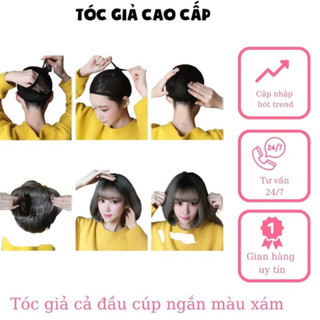 Tóc giả nữ cả đầu xoăn A14