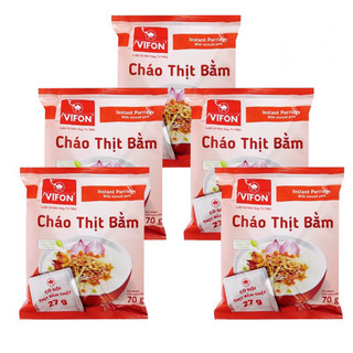 Combo 5 gói Cháo Thịt Bằm VIFON có có Gói Thịt Thật 27gr (70g / Gói)