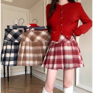 Chân váy dạ xếp ly dáng ngắn bigsize