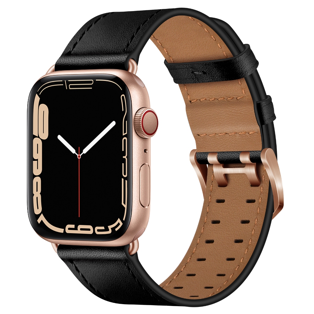 Dây Da Bò Khóa Đôi cho Apple Watch Series 4/5/6/7/8/9/SE/10/11 & Apple Watch Ultra 1/2/3 Size 40/41/