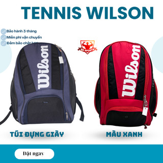 Balo tennis thể thao có ngăn chứa giày WILSON W609 đựng vợt tennis có 2 ngăn chính chống thấm nước, chống bụi nhẹ