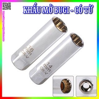 Khẩu tháo bugi tuýp mở bugi có từ tính cho xe máy ô tô 14mm và 16mm