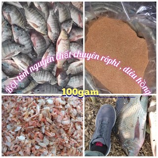 Bột tôm nguyên chất100% mồi câu cá rô phi, diêu hồng siêu nhạy