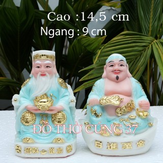 [ cao 14,5 cm xanh biển ] thần tài thổ địa [ bột đá + nhựa composite ]