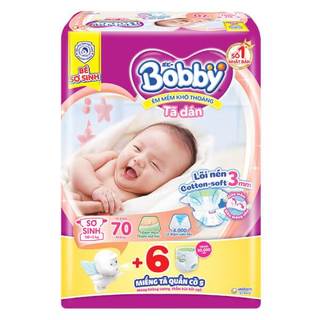 [Chính hãng] Tã dán Sơ sinh Bobby siêu thấm - khô thoáng (Cho bé dưới 5kg)
