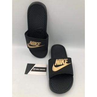 Dép quai ngang NIKE màu đen chữ vàng- tặng kèm hộp