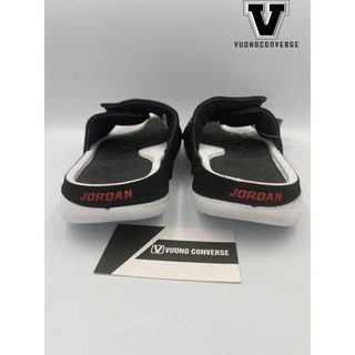 Dép jordan 3 đen trắng logo đỏ -FULL BOX