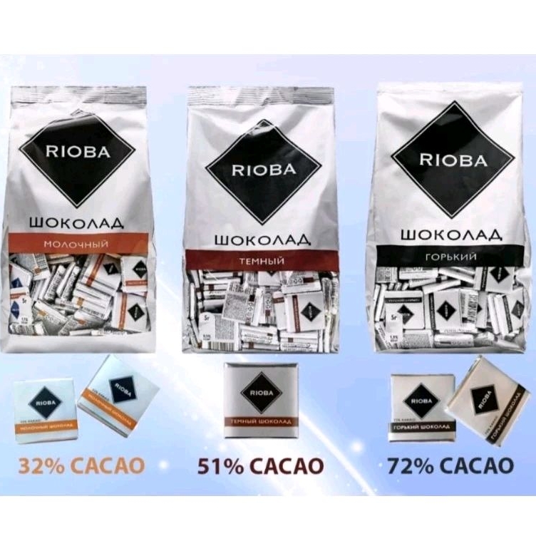 SOCOLA RIOBA NGA 32% , 47.4%, 72% CACAO NGUYÊN CHẤT