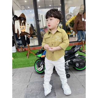 Sơ mi linen xước cho bé trai 8-18kg