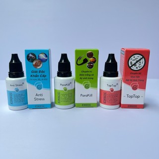 Parakill | anti stress | toptop | bộ 3 sản phẩm dưỡng cá cảnh