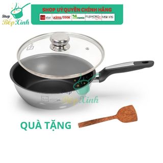 Chảo chống dính sâu lòng inox 304 bếp từ Fivestar Plus 2 lớp đáy liền khối cao cấp 20cm - 28cm