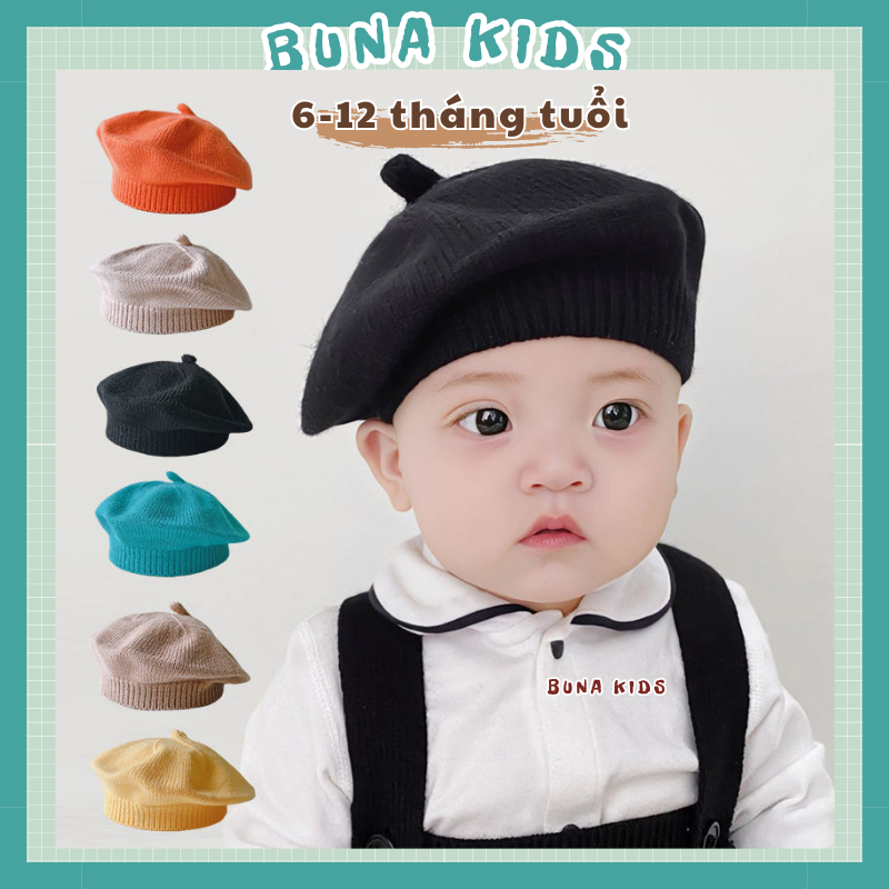 Mũ len nồi cho bé từ 6-12 tháng tuổi, mũ len nồi cho bé trai bé gái siêu yêu nhiều màu lựa chọn Bunakids ML08