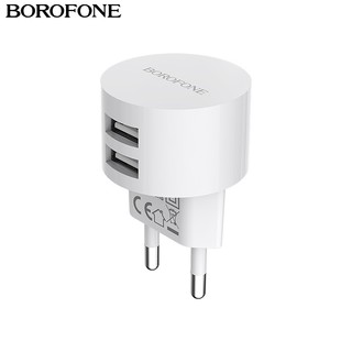 Củ sạc borofone ba23a có 2 cổng usb, chân cắm tròn, dòng điện đầu ra 2.4a