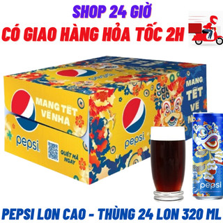 Pepsi lon cao thùng 24 lon -shop 24 giờ