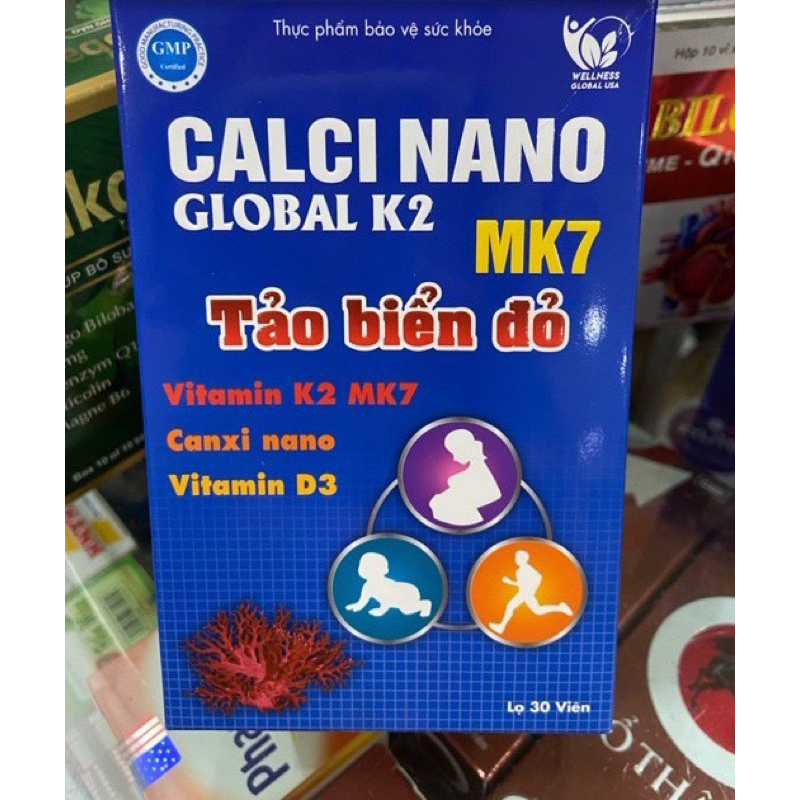 Viên bổ sung canxi Calci Nano MK7 Tảo Biển Đỏ ( 30 viên )