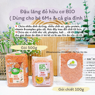 (Date: 2026) Đậu lăng đỏ hữu cơ Đức EnerBio - 500g