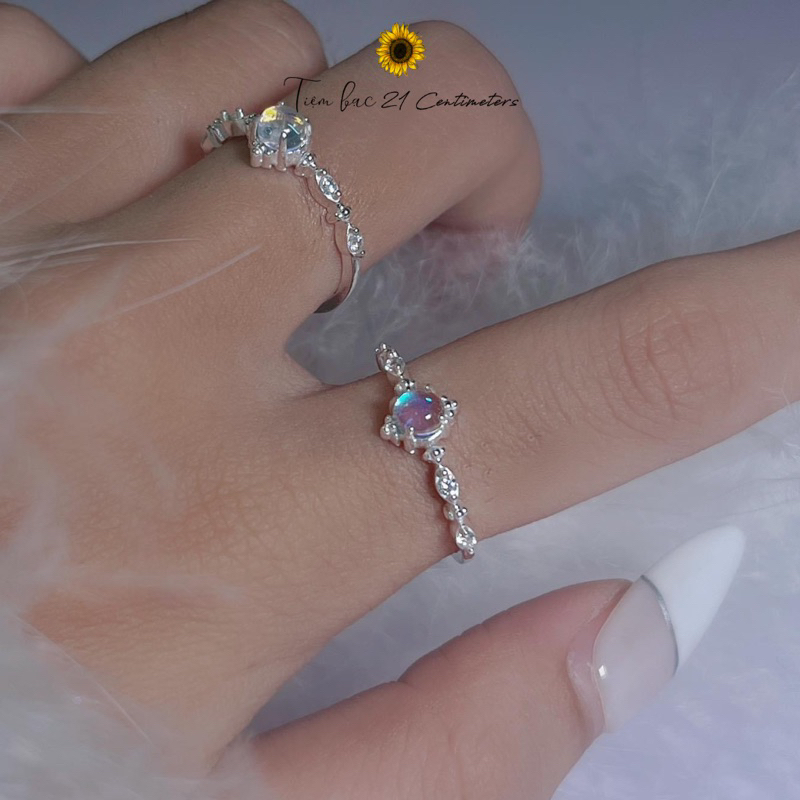 Nhẫn bạc Blue Moon Nhẫn bạc Tiệm bạc 21Centimeters