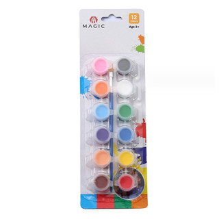  Vỉ 12 màu acrylic tô tượng 2ml kèm cọ, màu acrylic kèm cọ