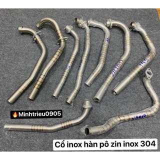 Cổ Pô Inox 304 Hàn Pô Zin Tích Sâu Vân Titan Wave/Dream - Future - Sirius - Exciter 135/150/155 - Winner / Sonic