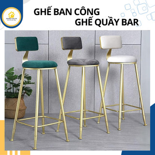 Ghế quầy bar có tựa lưng nệm - Ghế ngồi quầy bar có tựa lưng và nệm chất liệu thép chống ghỉ cao 70cm