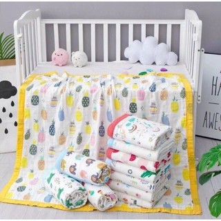 Chăn Xô Sợi Tre 4 Lớp Xuất Nhật Bo Viền 110×120cm