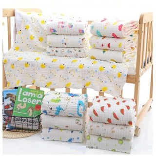 Khăn Tắm Xô 6 Lớp Cao Cấp in Hình, Chăn Xô Đa Năng Cho Bé 105x105cm