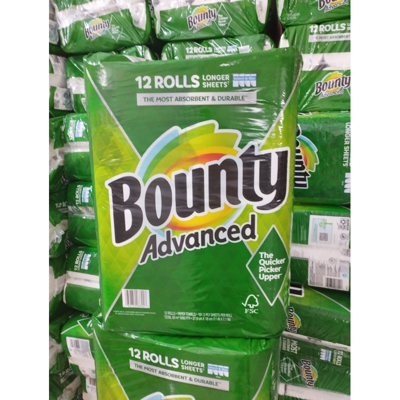 Lốc 12 Cuộn giấy nhà bếp BOUNTY PRINT NATURE INSPIRED Mỹ - EDS Hàng Mỹ khăn giấy