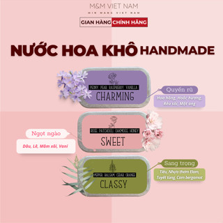 Nước Hoa Khô Nữ Thơm Lâu Mini Dạng Sáp, Handmade, Hương Hoa Tự Nhiên, Khử Mùi Cơ Thể