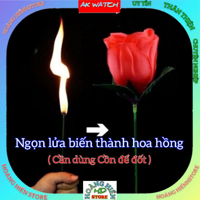 Dụng cụ ảo thuật ngọn lửa biến ra hoa hồng