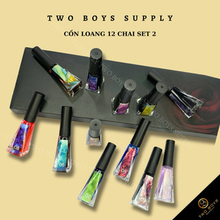cồn loang , set cồn loang bộ 12 màu , màu đậm độ lên màu tốt, độ loang màu tự nhiên dễ sử dụng