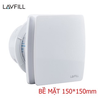Quạt thông gió hút mùi thiết kế phẳng VUÔNG gắn tường với kích thước bề mặt 150 x 150mm LAVFILL LFWW-09Q