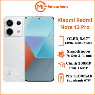 Điện thoại xiaomi redmi note 13 pro snapdragon 7s gen 2 sạc nhanh 67w bh 12 tháng