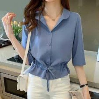 Áo lụa cúc bọc