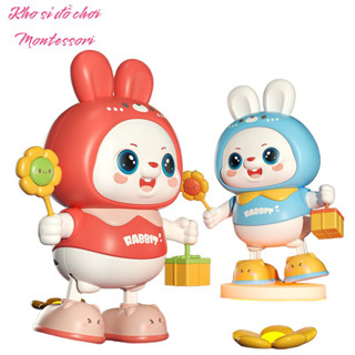 Đồ Chơi Thỏ Robot Nhảy Múa Có Đèn Nhạc Di Chuyển Vui Nhộn An Toàn Cho Bé, Quà Tặng Bé Trai Bé Gái