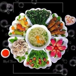 Bộ bát đĩa thờ hoa mặt trời minh châu 7 món