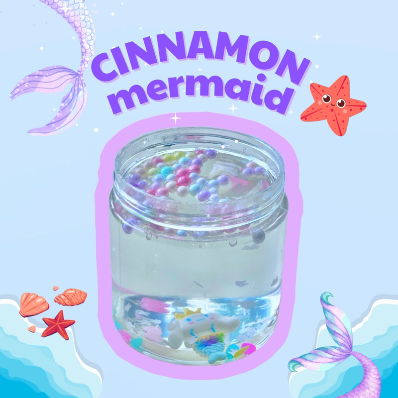 CINNAMON MERMAID( Clear Slime)// Slime Cinnamon Roll// Slime 1k //Đồ chơi chất nhờn ma quái an toàn 