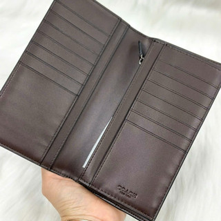Ví dài nam Coach dư xịn, check code full box, dáng gập