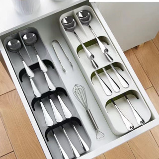 Khay chia thìa dĩa muỗng 4 ngăn - hộp đựng muỗng đũa trong ngăn tủ bếp