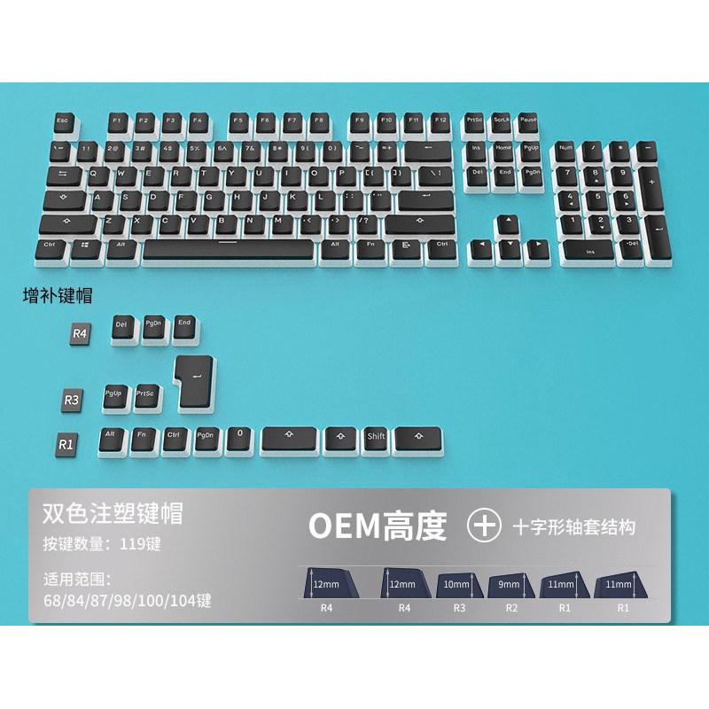 Keycaps pudding xuyên led oem profile