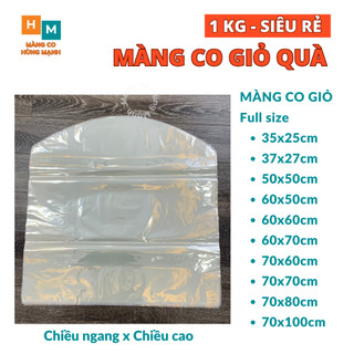 1kg túi màng co bọc giỏ quà, giỏ hoa quả, màng co khay gỗ - hàng loại 1