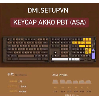  Bộ Keycap AKKO ASA PBT doubleshot Chocolate / Fullset