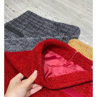 Chân bút chì tweed 2 túi mổ