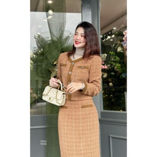 Chân bút chì tweed 2 túi mổ
