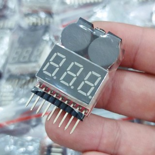 Phụ kiện RC - Đồ đo pin báo pin dành cho pin lipo 1-8s có màn hình và còi hú cảnh báo