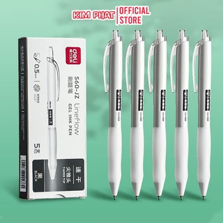  Combo 03 Chiếc Bút Bi Nước Văn Phòng Mực Gel Màu Đen Deli S60-ST Ngòi 0.5mm   Ruột thay thế Deli S206 