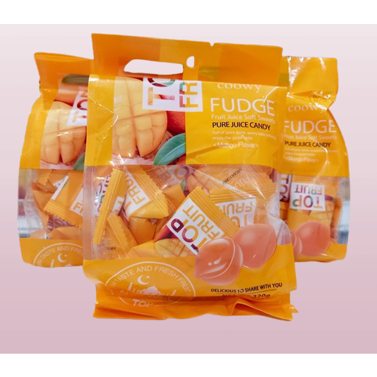 Sỉ 1 thùng 24 gói Kẹo Dẻo xoài- Kẹo dẻo trái cây Top Fruit COOWY 280g - Top Fruit Mango - hàng như h